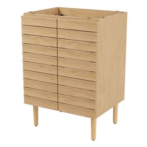 JONATHAN Y VAN1000 Aubert 20 in. W x 18 in. D x 33 in. H Thick Linear Slat Modern 2-Shelf Bath Vanity Cabinet Only (Sink Basin not Included) - 1 of 4