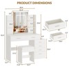 Vanity Desk with Mirror, LED Lights, Power Outlet, Makeup Vanity Table with 6 Drawers - 3 of 4
