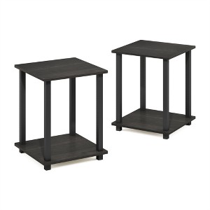 Furinno Simplistic End Table, Set of Two, Espresso/Black - 1 of 1