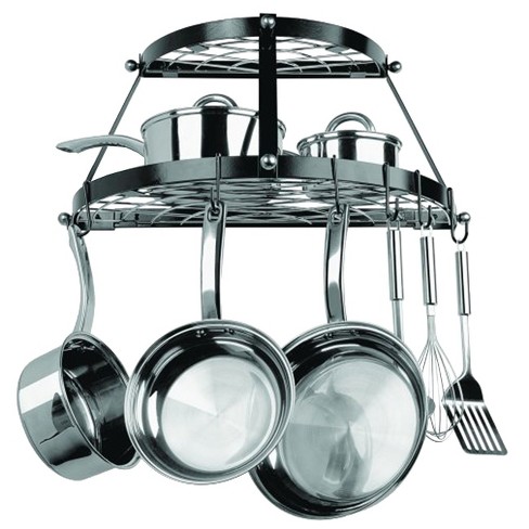 Range Kleen Double Shelf Wall Hanging Pot Rack - Black : Target