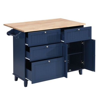 NicBex Kitchen Island with Seating Drop Leaf Kitchen Island with 4 Drawers, Storage Cabinet, and 2 Seatings