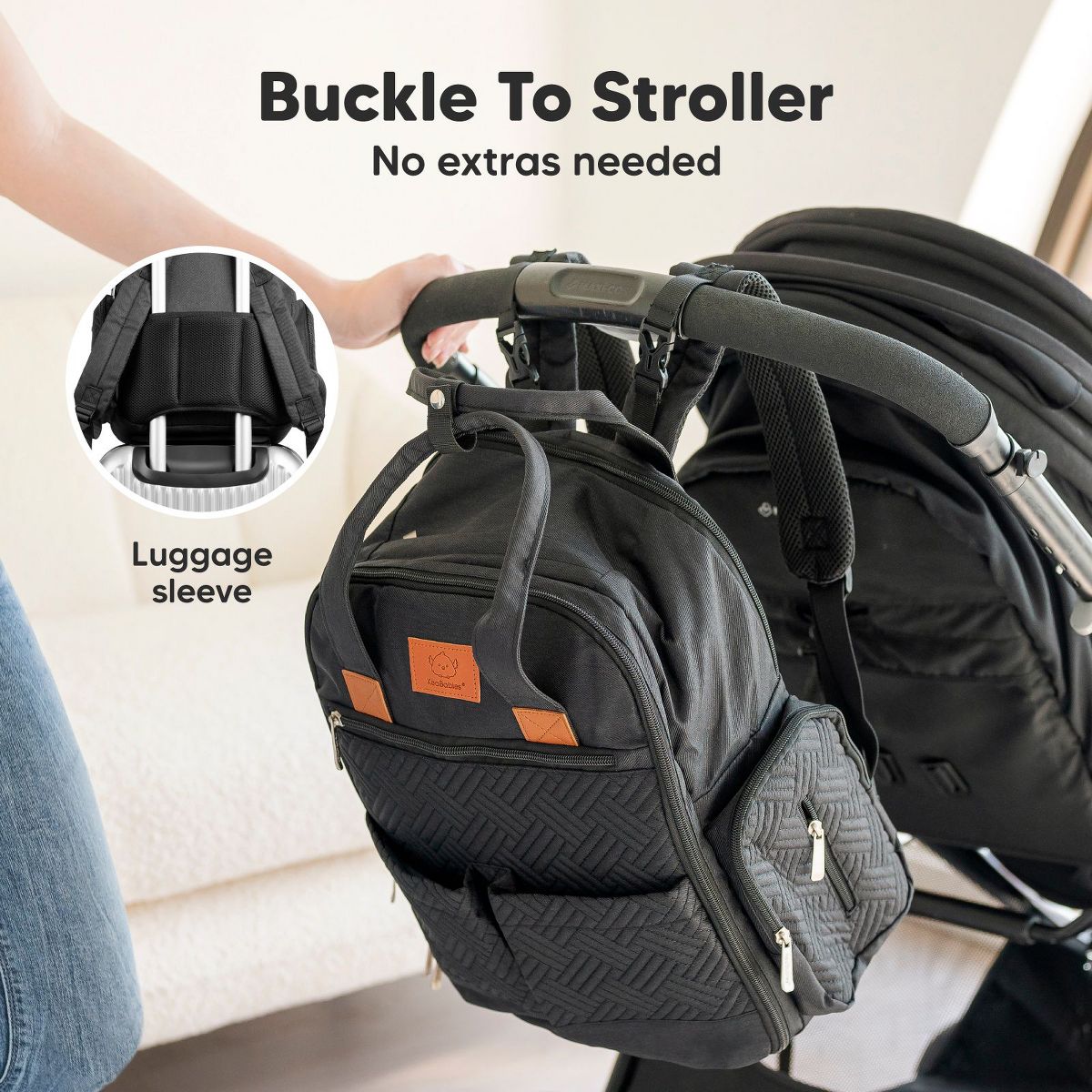 KeaBabies Bree Diaper Bag Backpack, Large Waterproof Diaper Bags with Changing Pad, Girl, Boy, Kids Travel Essentials (Charcoal) - thumbnail 6