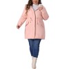 Agnes Orinda Women's Plus Size Drawstring Waist Long Sleeve Warm Barn Jackets with Hooded - 3 of 4