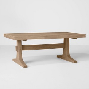 Pedestal Wood Coffee Table - Natural - Hearth & Hand™ with Magnolia - 1 of 4
