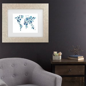 Trademark Fine Art Michael Tompsett Dinosaur World Map Matted Framed Art - 1 of 4