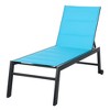 Outsunny Chaise Lounge Outdoor Pool Chair with Wheels, Five Position Recliner for Sunbathing, Suntanning, Steel Frame, Breathable Fabric - 4 of 4