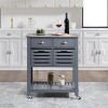SEVOBAL Kitchen Carts and Islands Mobile Rolling Kitchen Island Trolley Serving Cart Kitchen Island with Storage, Grey, 30"*22.01"*36.26" - 4 of 4