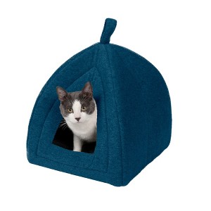 FurHaven Fleece Pet Tent Cat Bed - 1 of 4