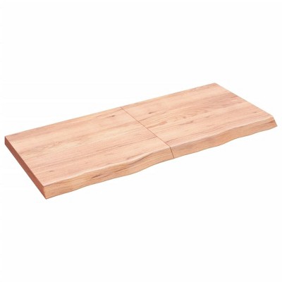 vidaXL Table Top, Light Brown 55.1"x23.6"x(0.8"-2.4") Treated Solid Wood Oak