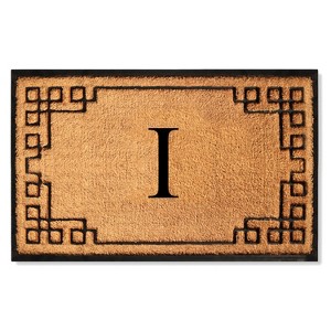 A1HC Bordered Designed Natural Coir & Rubber Monogrammed Doormat, Heavy Duty, Non-Slip Entry Mat - 1 of 4