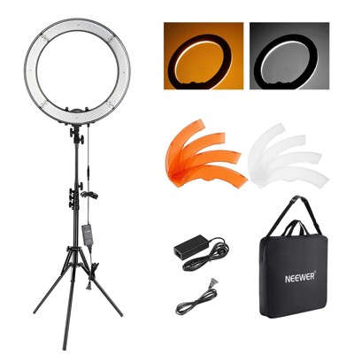 MaseiKar 18 Inch Ring Light with Tripod Stand,55W Large LED Ringlight,Cold Shoe Phone Holder Compatible with iPhone Camera for Video Recording