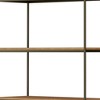 HomeRoots 42" Antiqued Brass And Light Brown Distressed Metal and Solid Wood Four Tier Bookcase with Two Doors - 4 of 4