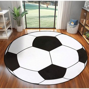 Round Ball Pattern Area Rug, Fluffy Washable Area Rug for Living Room Kids Room Nursery Playroom Decor - 1 of 4