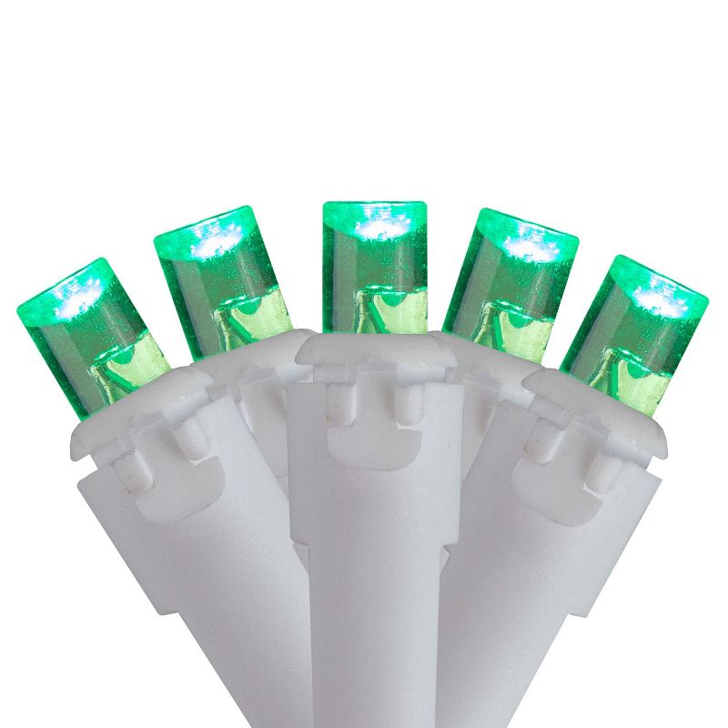 Northlight 100 Count Green LED Wide Angle Icicle Christmas Lights, 5.5ft White Wire, 2 of 4