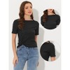 Allegra K Women's Summer Casual Boat Neck Short Sleeve Twist Knot Crop T-Shirt - 2 of 4