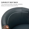 PAGED 1Pc Bar Stools, Bentwood Swivel Counter Stools with Back & Footrest, PU Leather Upholstered Dining Chairs for Kitchen Island - 3 of 4