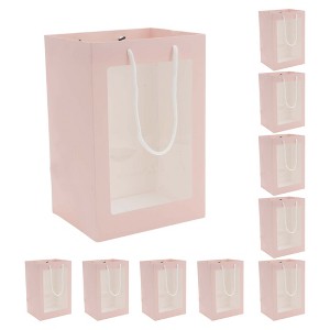 Unique Bargains Florist Bouquet Bag with Transparent Window for Christmas Mother's Day Wedding 10 Pcs - 1 of 4