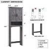 SinCiDo 67" Over The Toilet Storage Cabinet, Farmhouse Bathroom Floor Cabinets with Adjustable Shelf & Door - 3 of 4