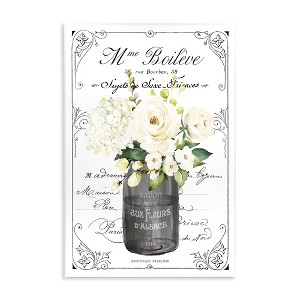 Stupell Industries Vintage Parisian Bathroom Floral Bouquet White Flowers, 13" x 19" - 1 of 4