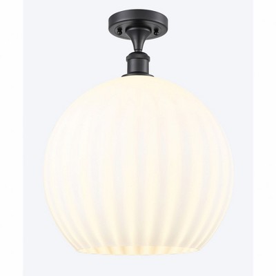 White Venetian - 1 Light Semi-Flush Mount In Modern Style-17.88 Inches Tall and 13.75 Inches Wide