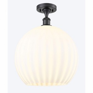 White Venetian - 1 Light Semi-Flush Mount In Modern Style-17.88 Inches Tall and 13.75 Inches Wide - 1 of 1