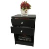 KTMBDW Round Handle Night Stand with Two Drawer Black for Living Room Bedroom, Black - image 2 of 4