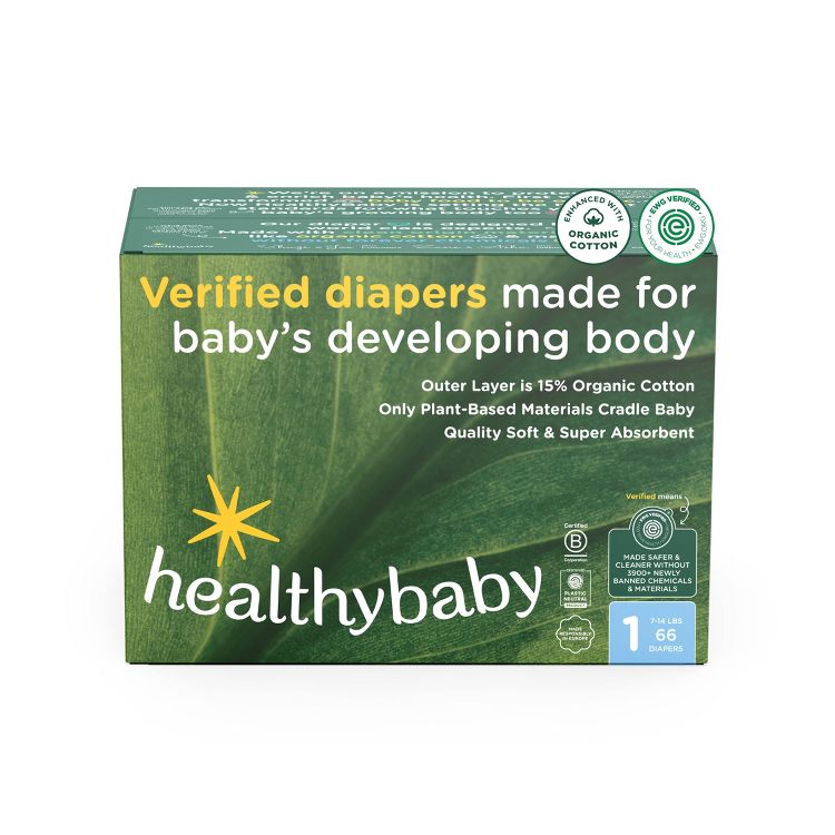 HealthyBaby Organic Cotton Enhanced Chlorine Free Disposable Diaper, 1 of 10