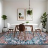 Medallion Living Room Rugs 8x10 Large Oriental Accent Carpet with Non-Slip Backing, Non-Shedding Traditional Floor Cover, Foldable Printed Indoor Mat - 2 of 4