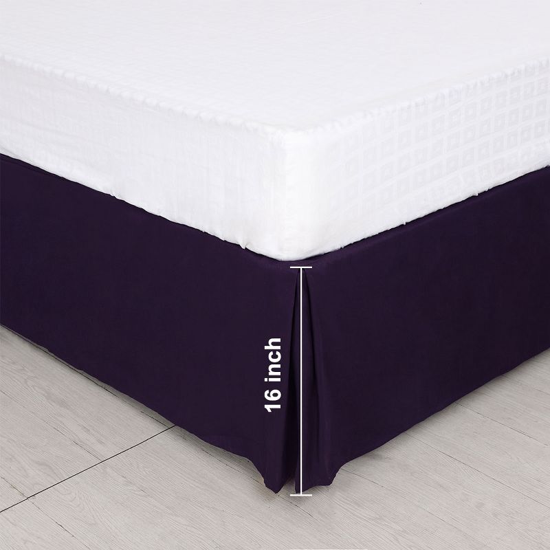 PiccoCasa Drop Pleated Brushed Bed Frame Box Spring Cover Bed Skirt 16" 1 Pc, 3 of 5