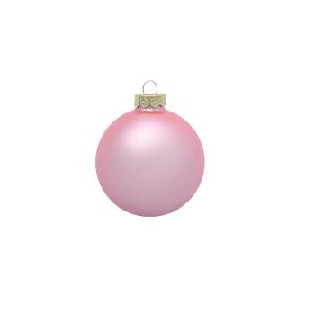 Northlight Matte Finish Glass Christmas Ball Ornaments - 1.25" (30mm) - Baby Pink - 40ct