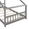 CAVINAS Twin/Full Size House Platform Bed Frame with Fence,Modern Floor Bed for Kids Room,Bedroom - 4 of 4
