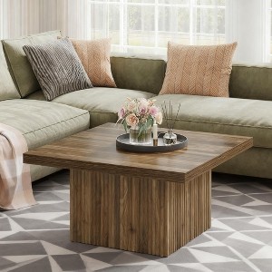 Gulches 31.5-Inch Square Coffee Table (Brown) Vintage Mid-Century Modern Engineered Wood Center/Cocktail Table for Living Room - 1 of 4