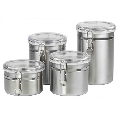 Home Basics 4 Piece Stainless Steel Canister Set