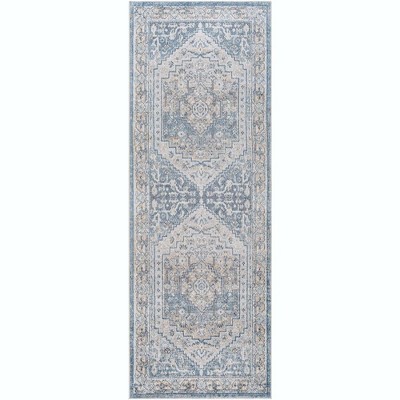Mark & Day Emmett Washable Woven Indoor Area Rugs Navy Blue