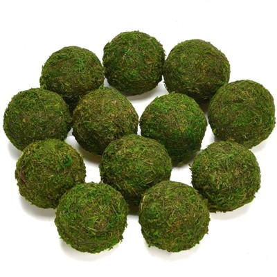 Aoibox Natural Green Moss Decorative Balls, Handmade Set of 6 for Crafting, Weddings, Holidays, Floral Arrangements, Tablescapes and Home Decor