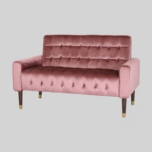 Harnett Tufted Velvet Loveseat Light Pink - Christopher Knight Home - 1 of 4