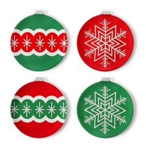 Mr. Christmas Nostalgic Ceramic Christmas Ornament Plate Set - 8" - Set of 4 - 1 of 4