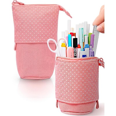 Fmeida Standing Pencil Case, Cute Stand up Pencil Pouch, Telescopic Pen Pouch, Portable Pencil Holder, Kawaii Stand up Pencil Case