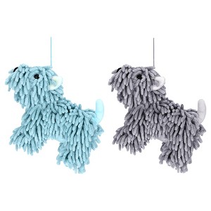 REGALWOVEN 2 Packs Cute Cartoon Dog Shape Soft Absorbent Chenille Hand Towel with Hanging Loop 8" x 10" - 1 of 4