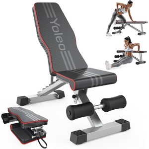 Adjustable Weight Bench for Home Gym, Foldable Incline/Decline/Flat Workout Bench for Full Body Training with Quick Folding & Adjustment (Black) - 1 of 1