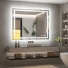 Keonjinn LED Bathroom Vanity Wall Mirror, 3 Color Temperatures Dimmable, Frontlit & Backlit, Double Lights Strips - 2 of 4