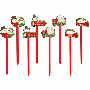 Big Mo's Toys Yard Stakes - Holiday Outdoor Snowman Decorations Lawn Signs For Christmas - 8 Pieces - 1 of 4