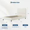 Twin Bed Frame, Velvet Upholstered Headboard, Low Profile Platform w/ Wood Slats, Easy Assembly, Beige - 2 of 4
