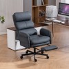 DYHOME PU Leather Cross-legged Office Chair with Flip-up Arms and Headrest, High-Back Ergonomic Executive Chair with Footrest and Side Pockets - 3 of 4