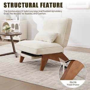 MOONMISS Comfortable Circle Velvet Adjustable Accent Chair and Footrest Set, Thick-Padded Lounge Chair For living room - 1 of 4