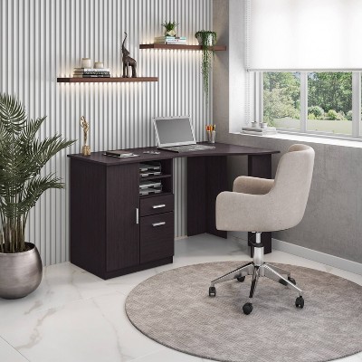 Modern L Shaped Desk With Hutch Gray - Techni Mobili : Target