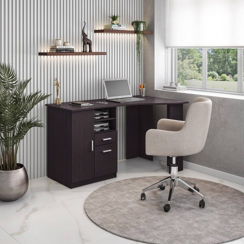 Classic Office Desk with Storage Espresso - Techni Mobili