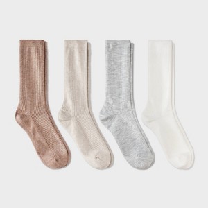 Women's Ultra Soft Everyday Rib-Knit 4pk Crew Socks - Auden™ 4-10 - 1 of 3