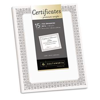  50-Sheets Blank Printable Certificate Paper with Silver Foil  Border, Printer-Friendly Award Certification Paper for Graduation Diploma,  Achievement Awards (Letter-Size, 8.5x11 in) : Office Products
