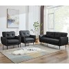 TYBOATLE 61" Faux Leather Loveseat Sofa, Mid-Century Modern Tufted Couch for Small Spaces, Comfy 2-Seater for Living Room, Bedroom, Office - 2 of 4